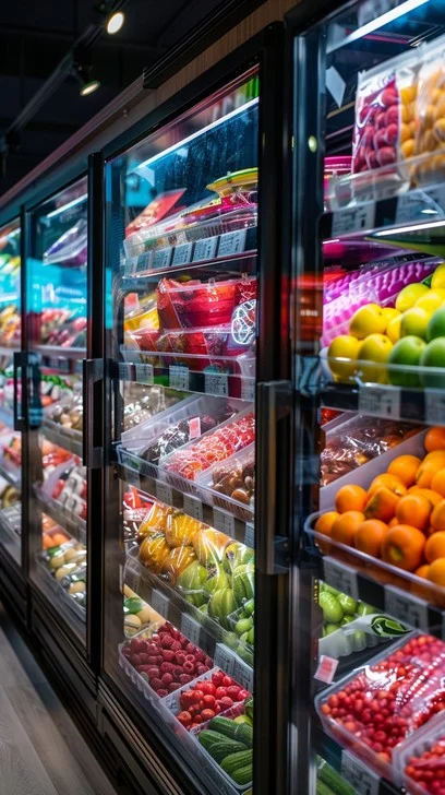 Local de retail 24 horas con exhibidores refrigerados